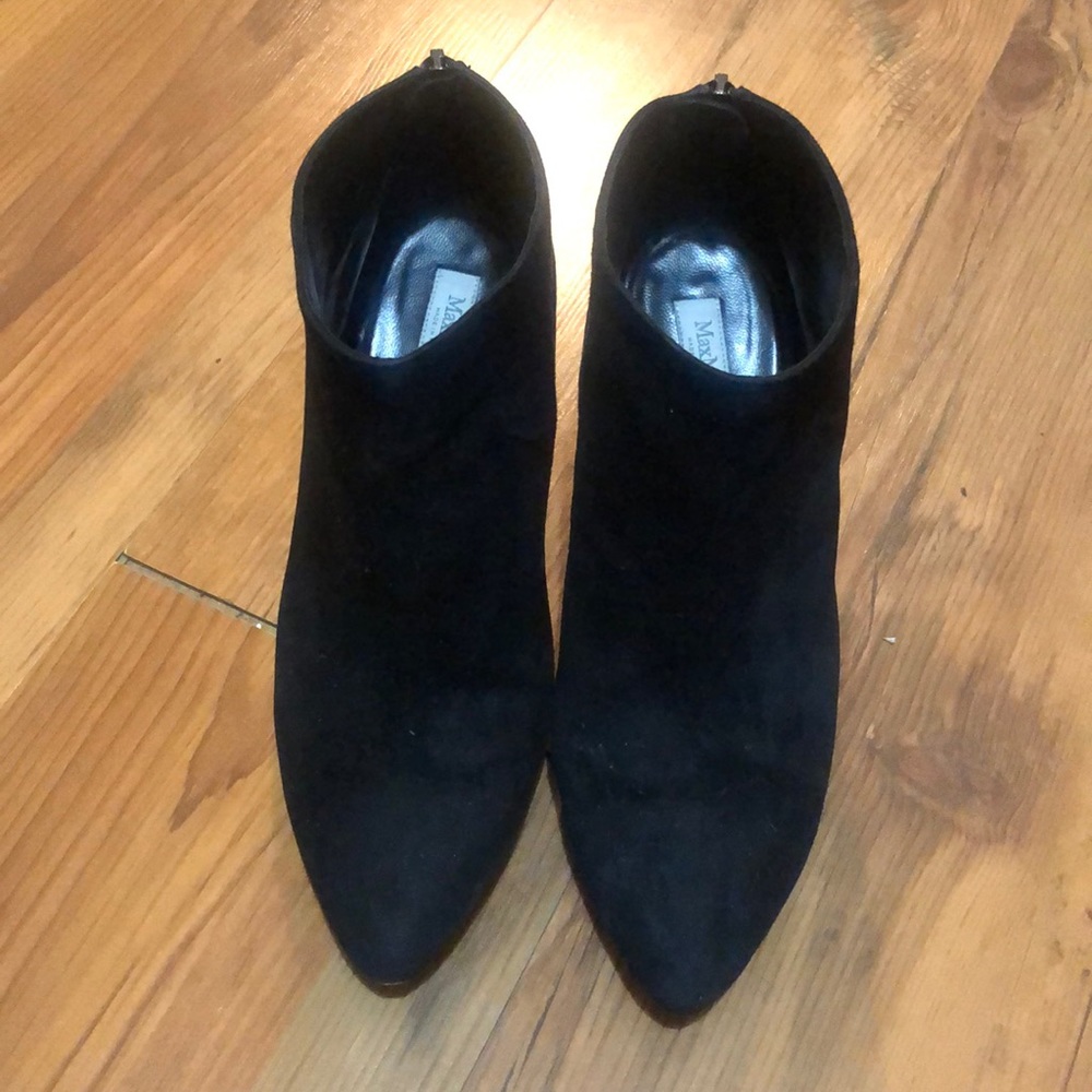 Max Mara black suede ankle boots